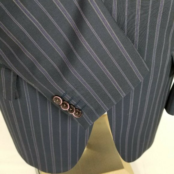 Etro Mens Suit 42R Blue Purple Stripe 2 Piece - Picture 6 of 12